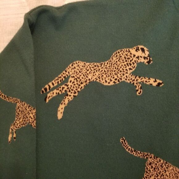 Entro On The Prowl Mock Neck Sweater Cheetah Print - Picture 5 of 8